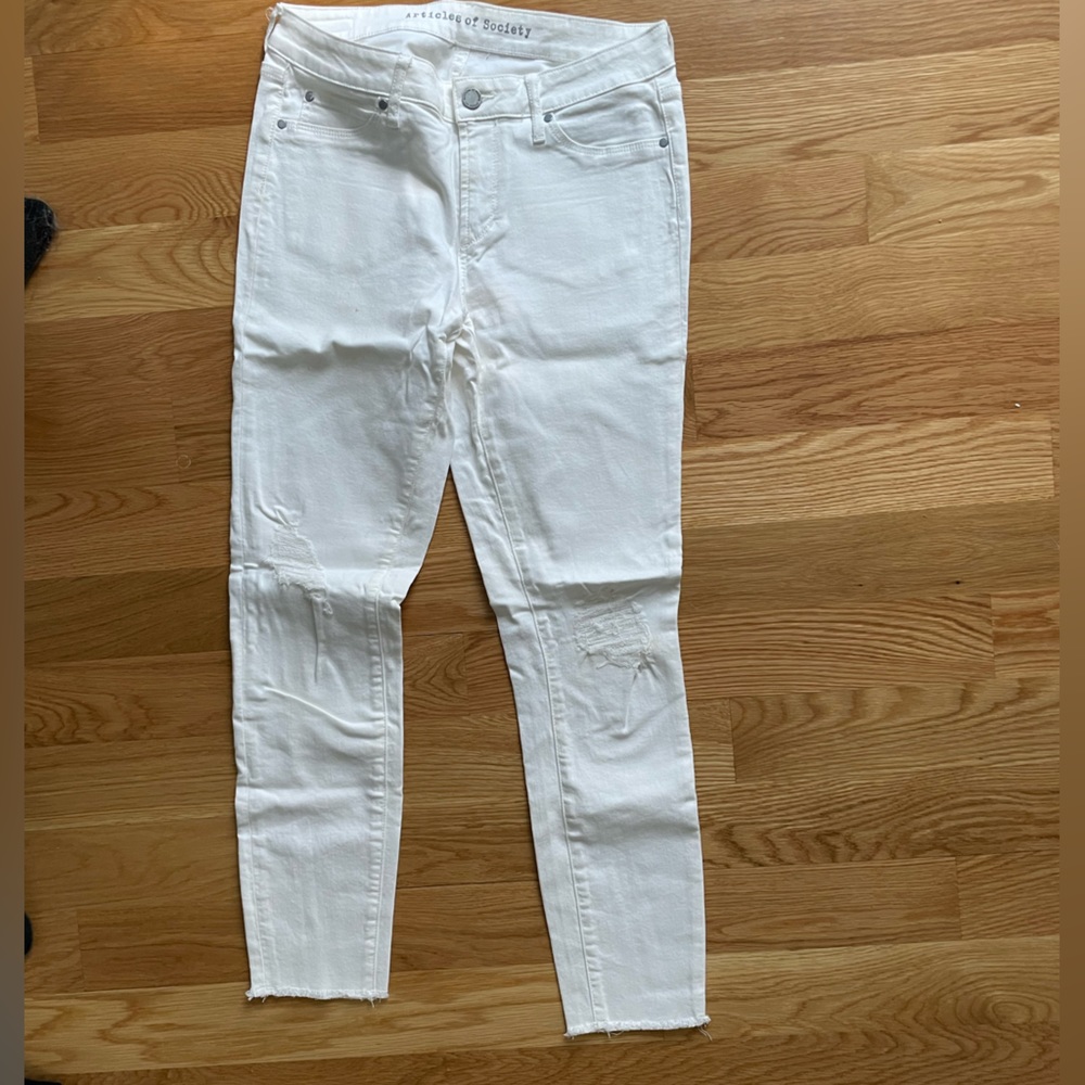 Articles of Society White Distressed Skinny Jeans